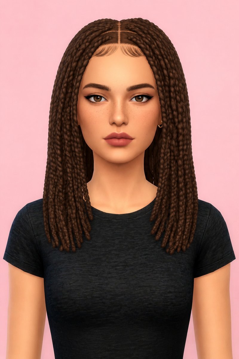 Simone Hair custom content (CC) for Sims 4 by oakiyo