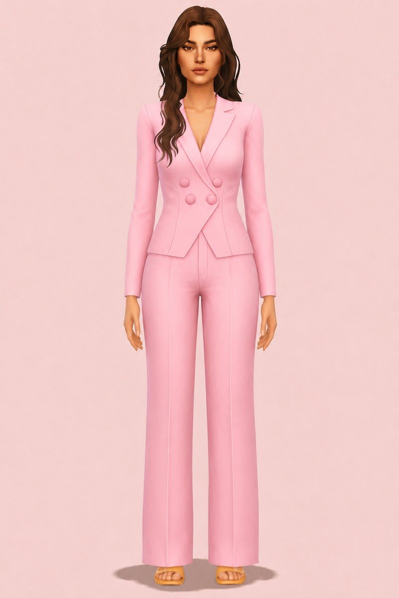 Zoe Suit custom content (CC) for Sims 4 by oakiyo