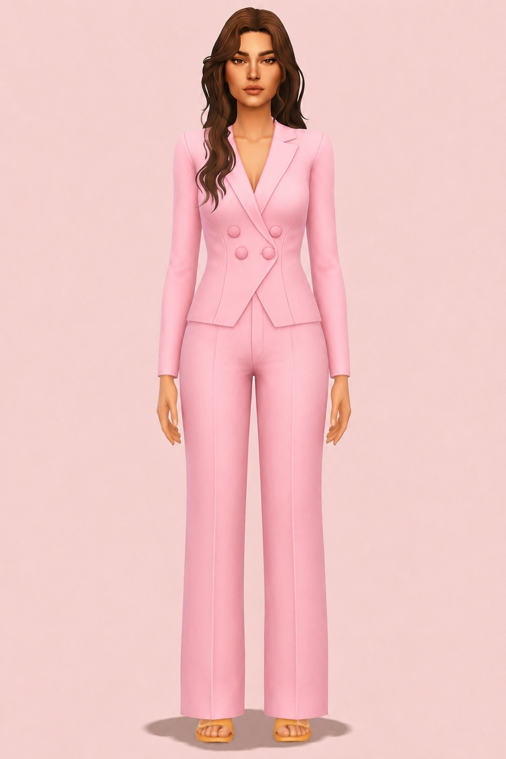 Zoe Suit custom content (CC) for Sims 4 by oakiyo