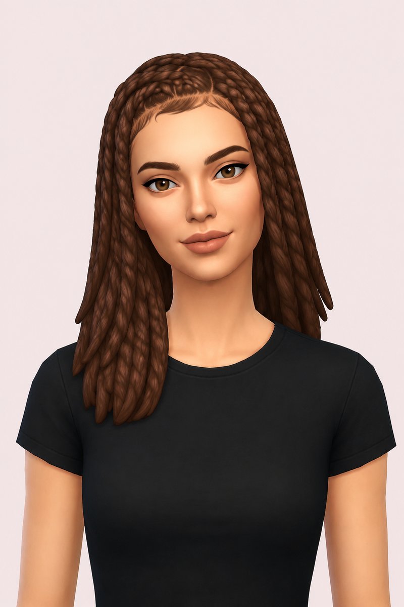 Mabel Hair custom content (CC) for Sims 4 by oakiyo
