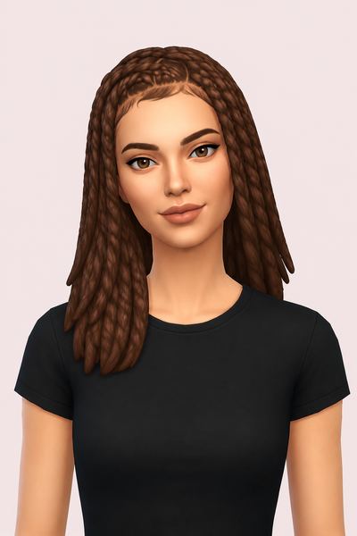 Mabel Hair custom content (CC) for Sims 4 by oakiyo