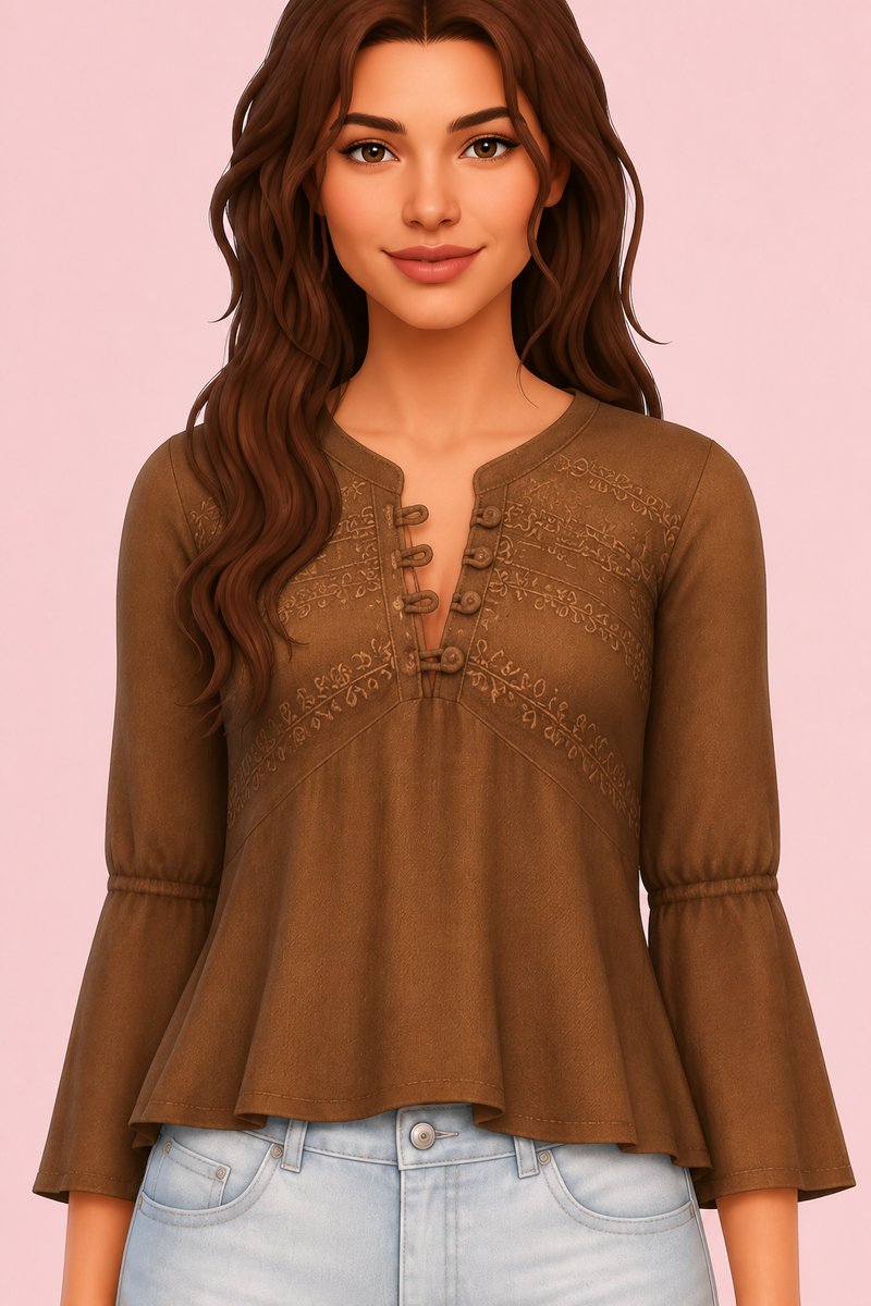 Rowan Top custom content (CC) for Sims 4 by oakiyo