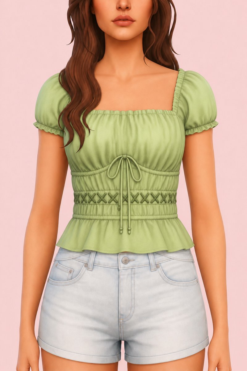 Sage Top custom content (CC) for Sims 4 by oakiyo