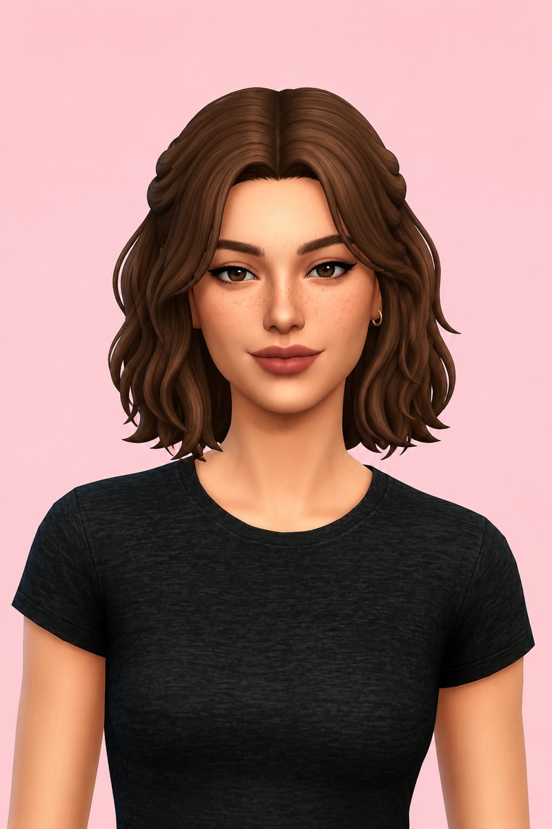 Elsie Hair custom content (CC) for Sims 4 by oakiyo