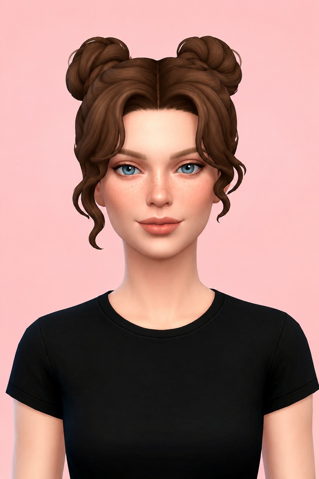 Hallie Hair custom content (CC) for Sims 4 by oakiyo