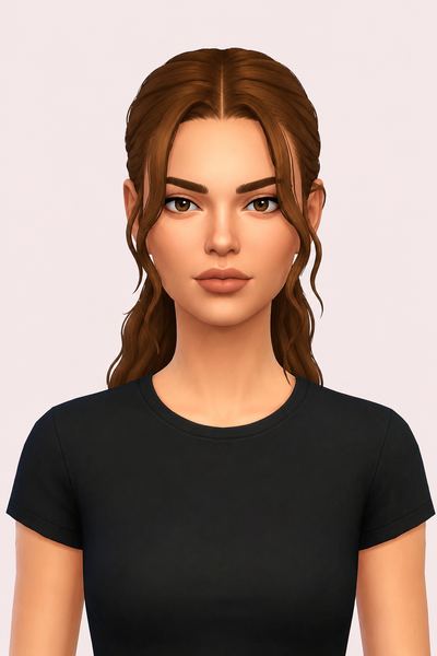 Penelope Hair custom content (CC) for Sims 4 by oakiyo