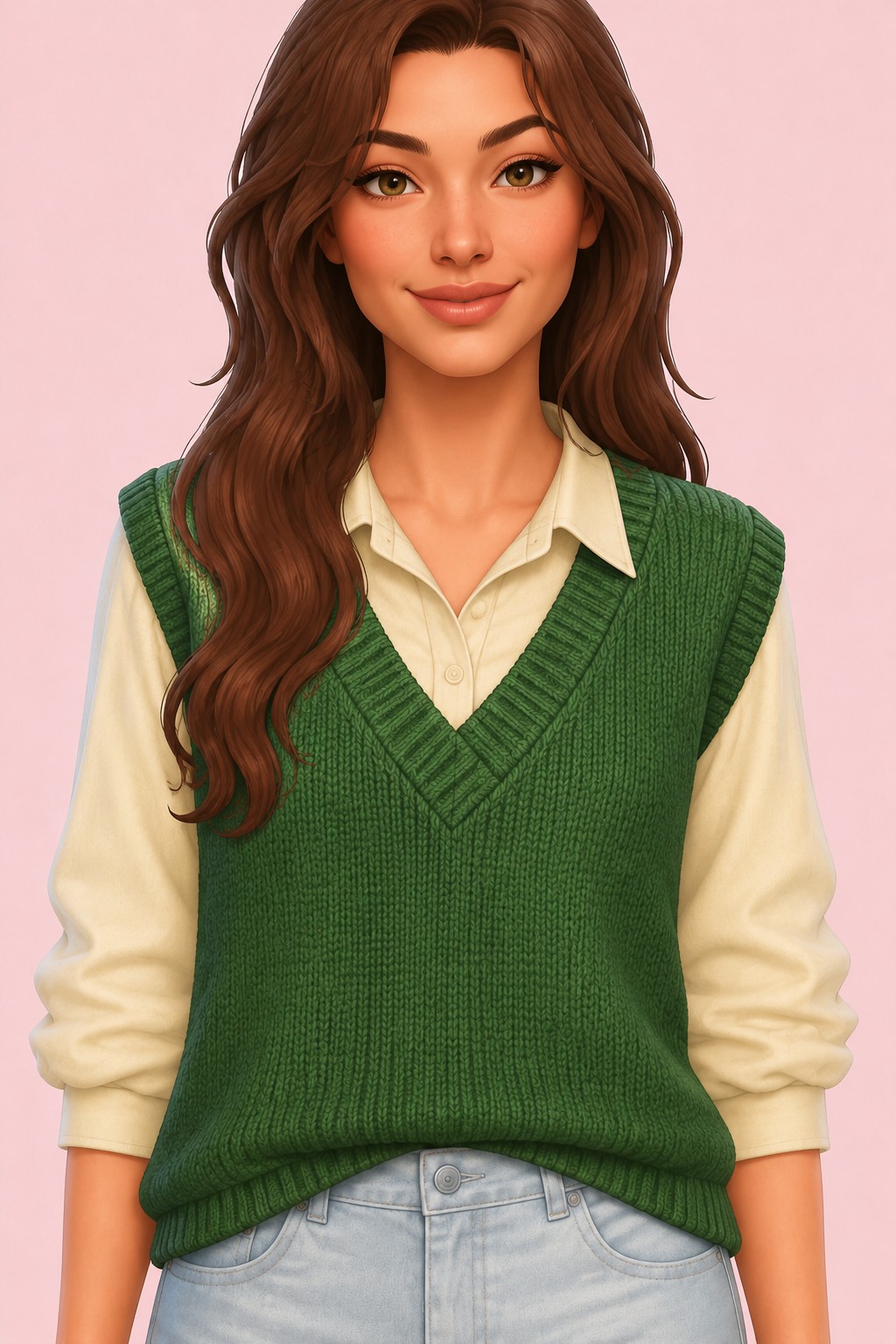 Rae Sweatervest custom content (CC) for Sims 4 by oakiyo