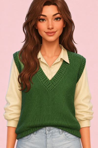 Rae Sweatervest custom content (CC) for Sims 4 by oakiyo