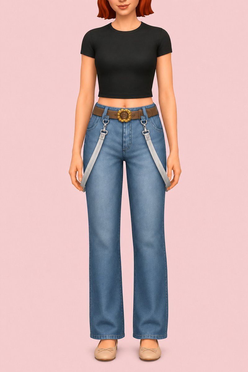 Clover Jeans custom content (CC) for Sims 4 by oakiyo