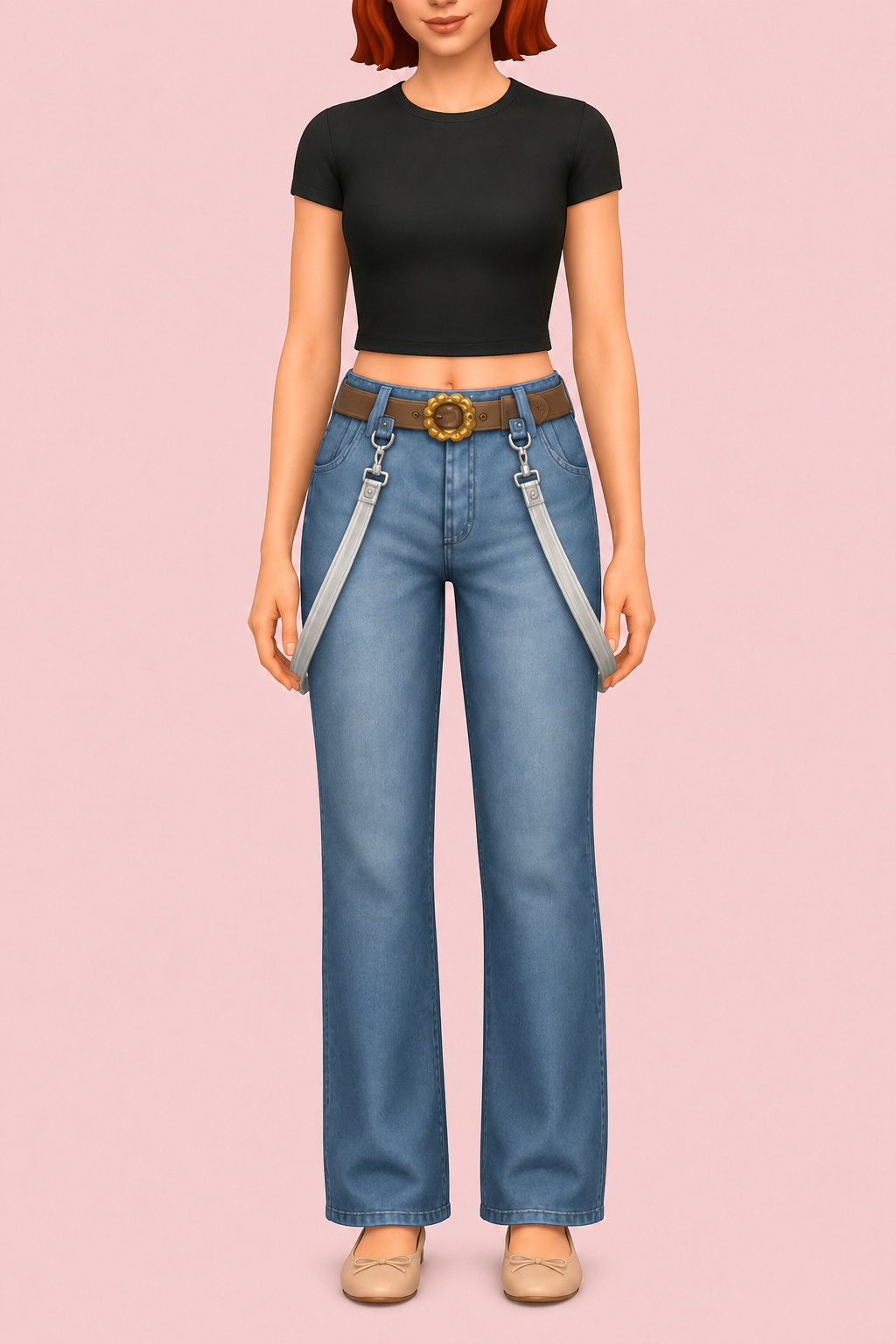 Clover Jeans custom content (CC) for Sims 4 by oakiyo