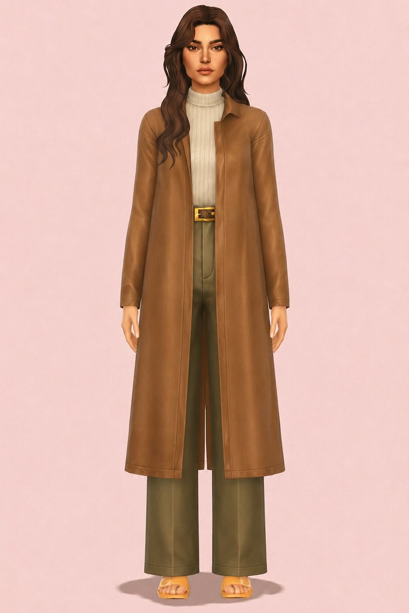 Dani Trenchcoat custom content (CC) for Sims 4 by oakiyo