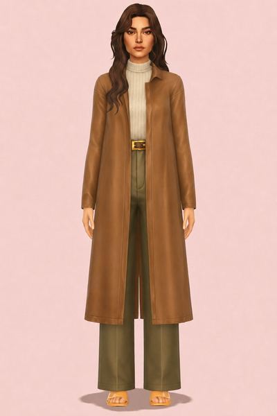 Dani Trenchcoat custom content (CC) for Sims 4 by oakiyo