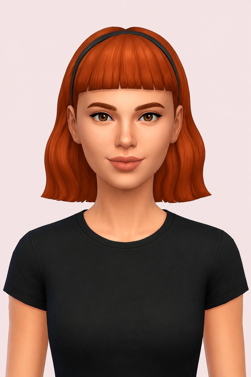 Polly Hair custom content (CC) for Sims 4 by oakiyo