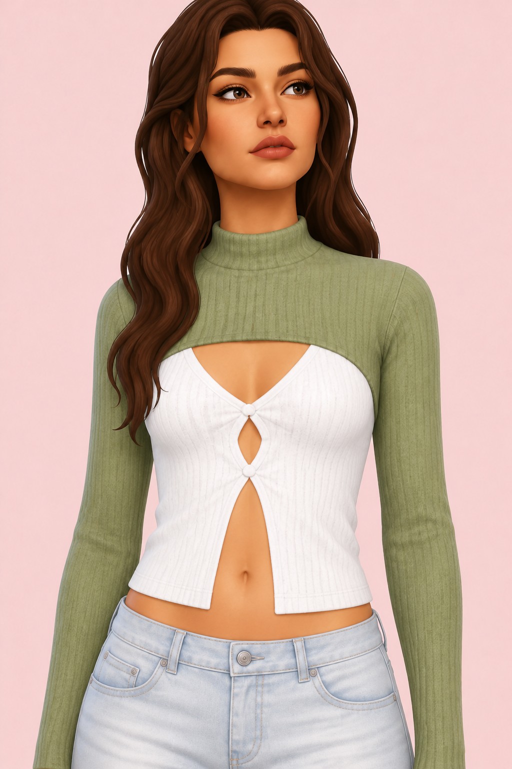 Priscilla Top custom content (CC) for Sims 4 by oakiyo