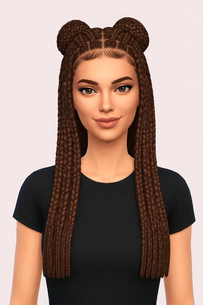 Zahra Hair custom content (CC) for Sims 4 by oakiyo
