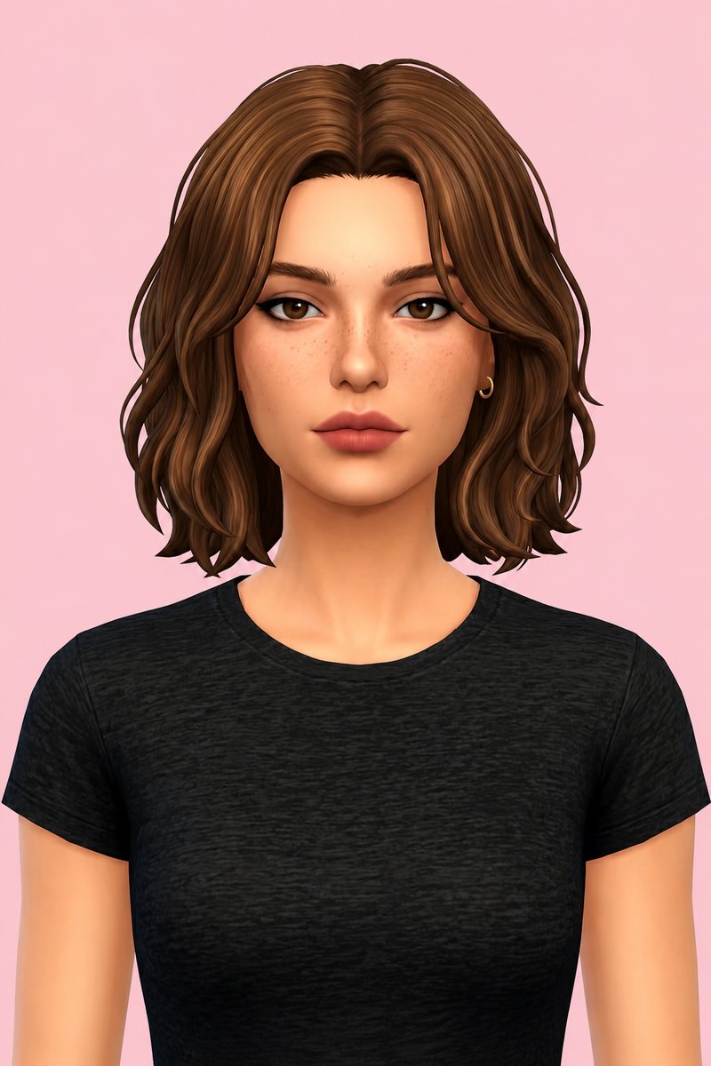 Anita Hair custom content (CC) for Sims 4 by oakiyo