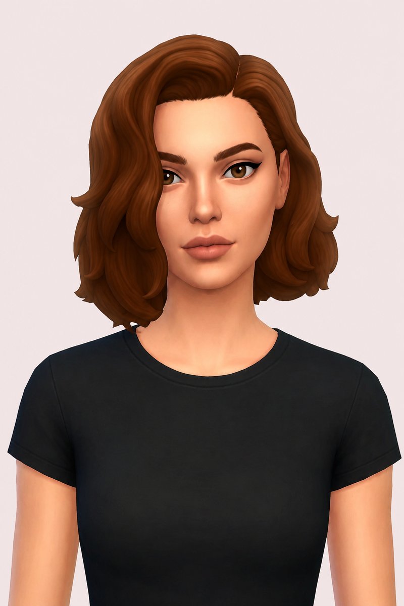 Bella Hair custom content (CC) for Sims 4 by oakiyo