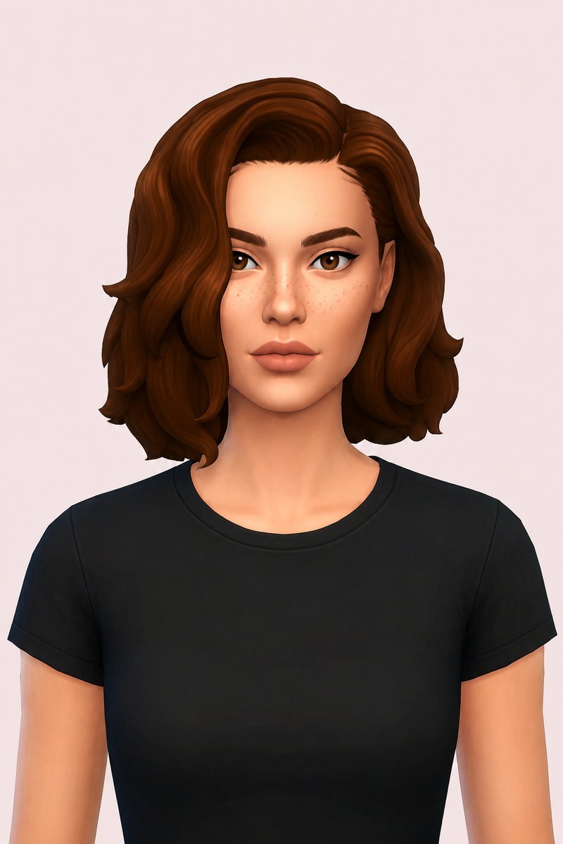 Rory Hair custom content (CC) for Sims 4 by oakiyo