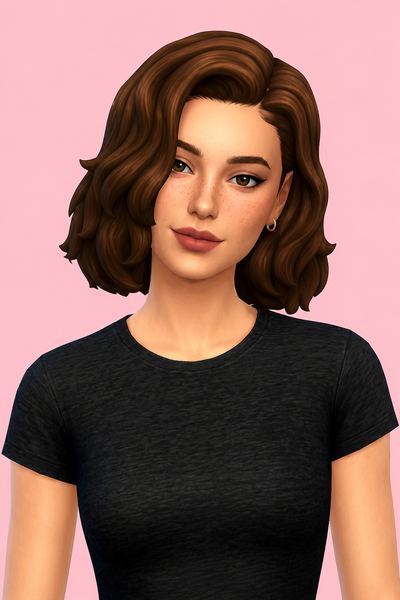 Sadie Hair custom content (CC) for Sims 4 by oakiyo