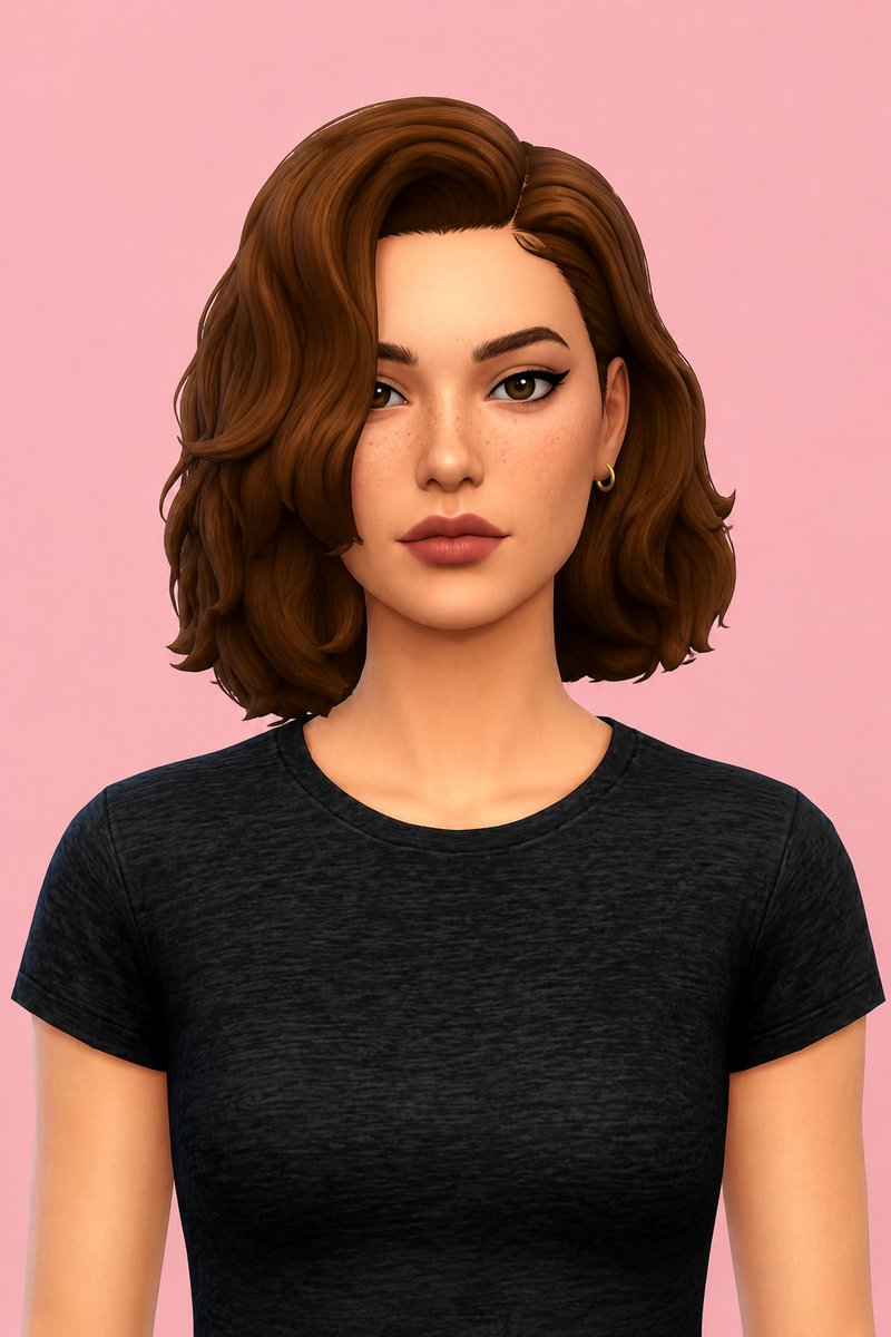 Tilly Hair custom content (CC) for Sims 4 by oakiyo