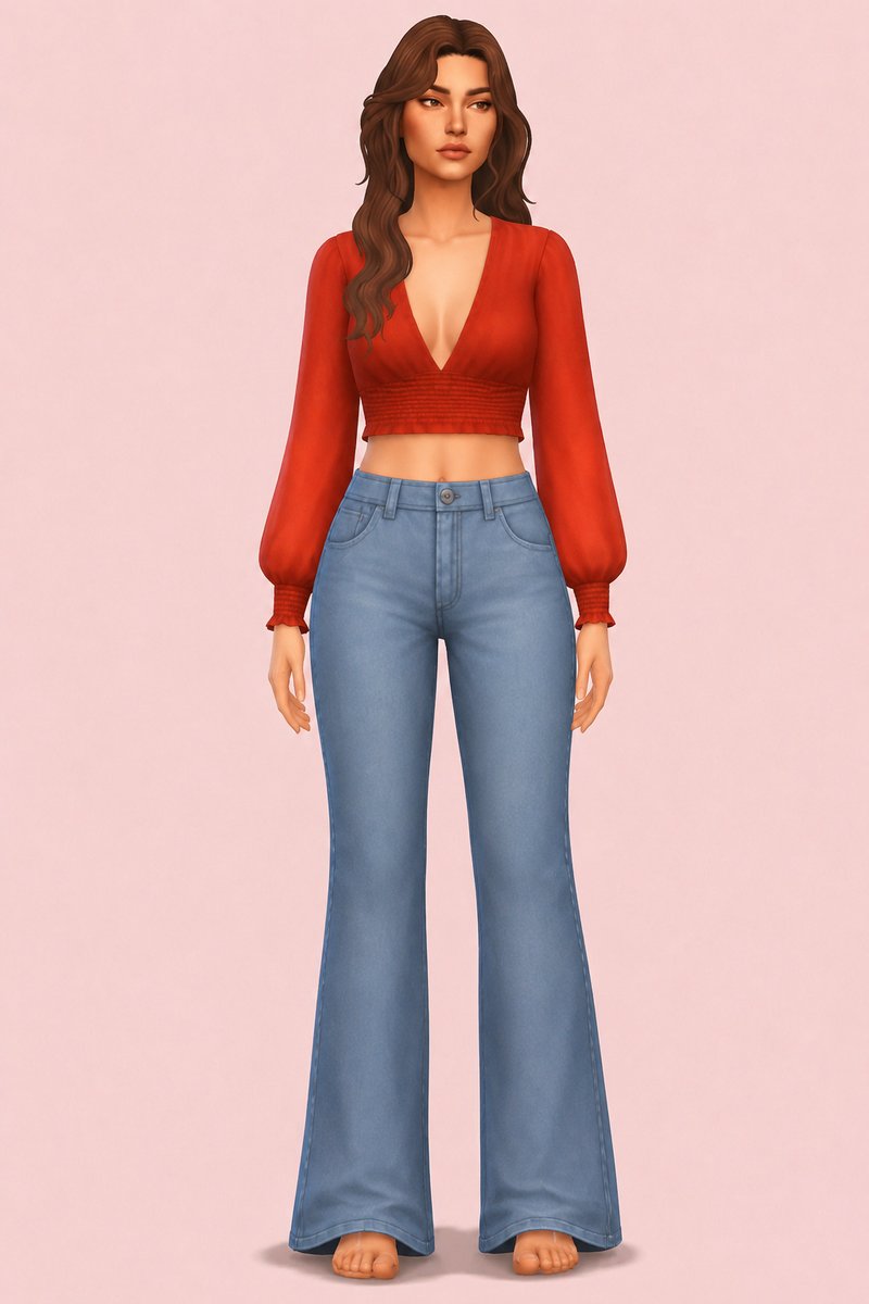 Long Flowy Edit custom content (CC) for Sims 4 by oakiyo
