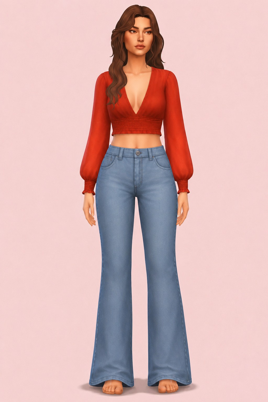 Long Flowy Edit custom content (CC) for Sims 4 by oakiyo