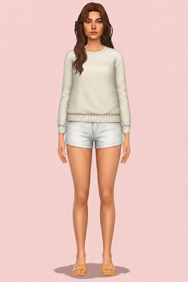 Sweater Recolour custom content (CC) for Sims 4 by oakiyo