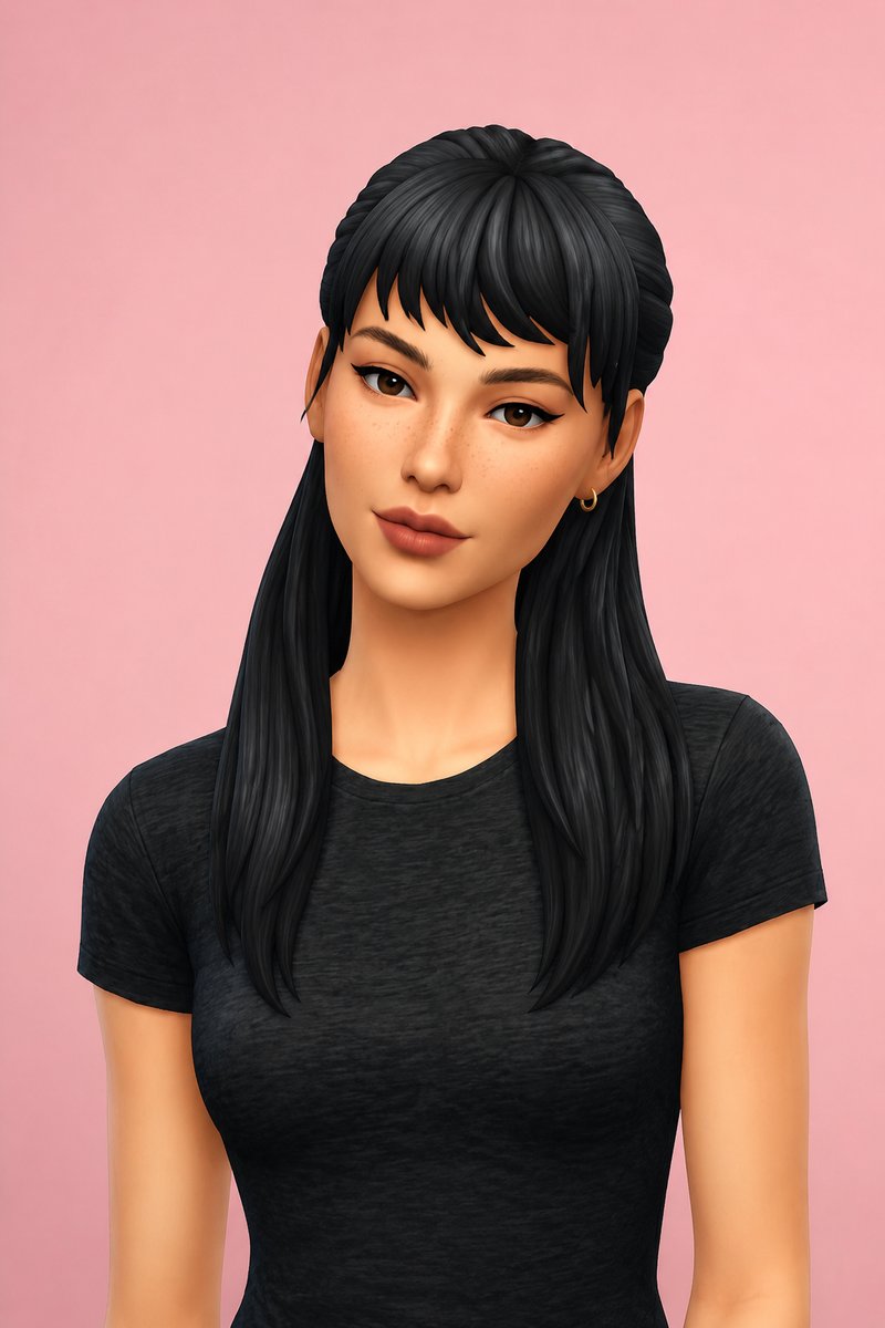 Lorelai Hair custom content (CC) for Sims 4 by oakiyo