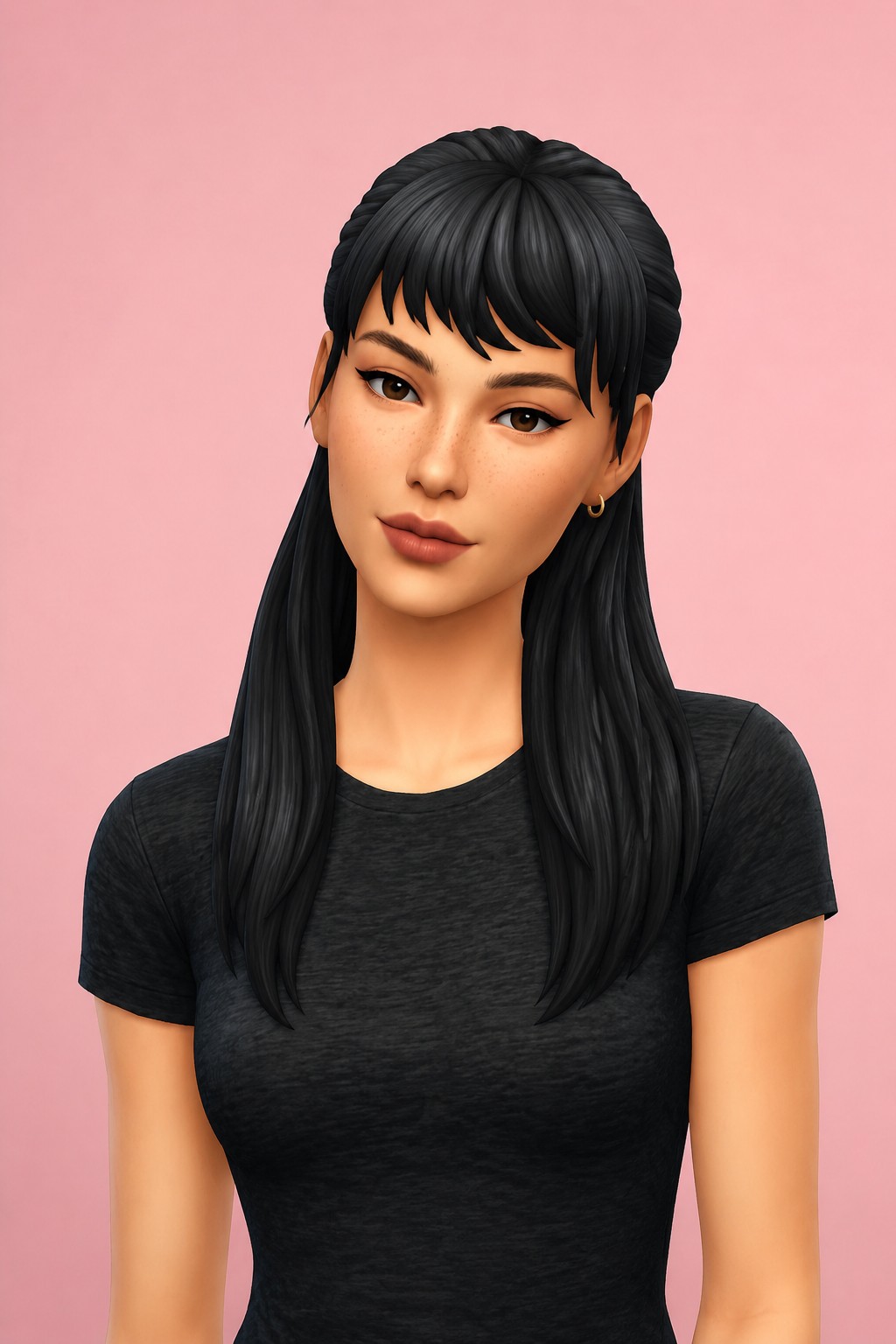 Lorelai Hair custom content (CC) for Sims 4 by oakiyo