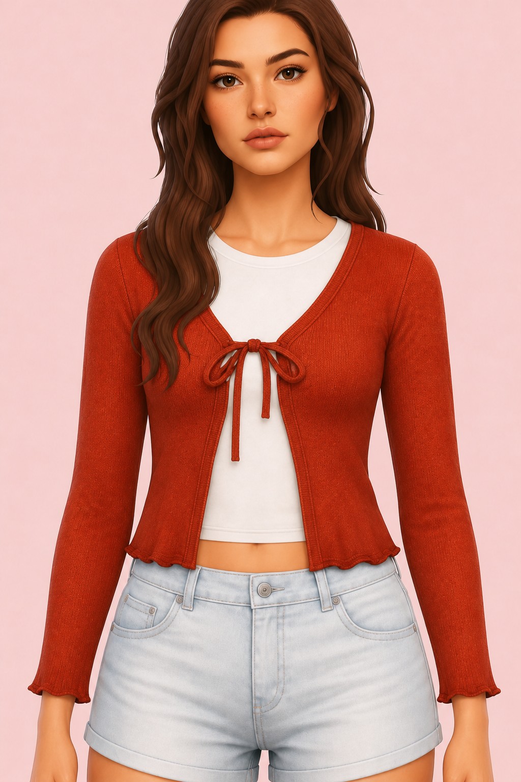 Sally-Ann Cardigan custom content (CC) for Sims 4 by oakiyo