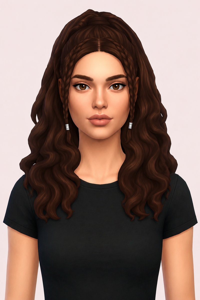 Aubrey Hair custom content (CC) for Sims 4 by oakiyo