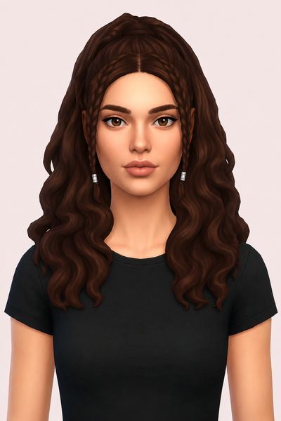 Aubrey Hair custom content (CC) for Sims 4 by oakiyo