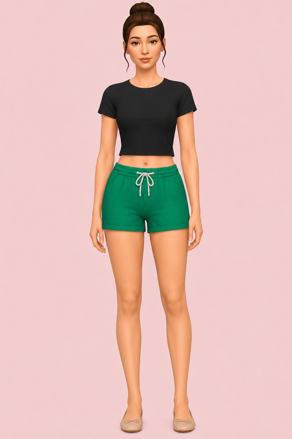 Kiera Shorts custom content (CC) for Sims 4 by oakiyo