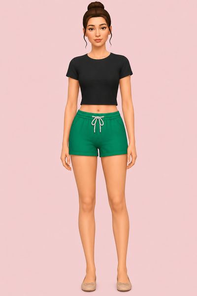 Kiera Shorts custom content (CC) for Sims 4 by oakiyo
