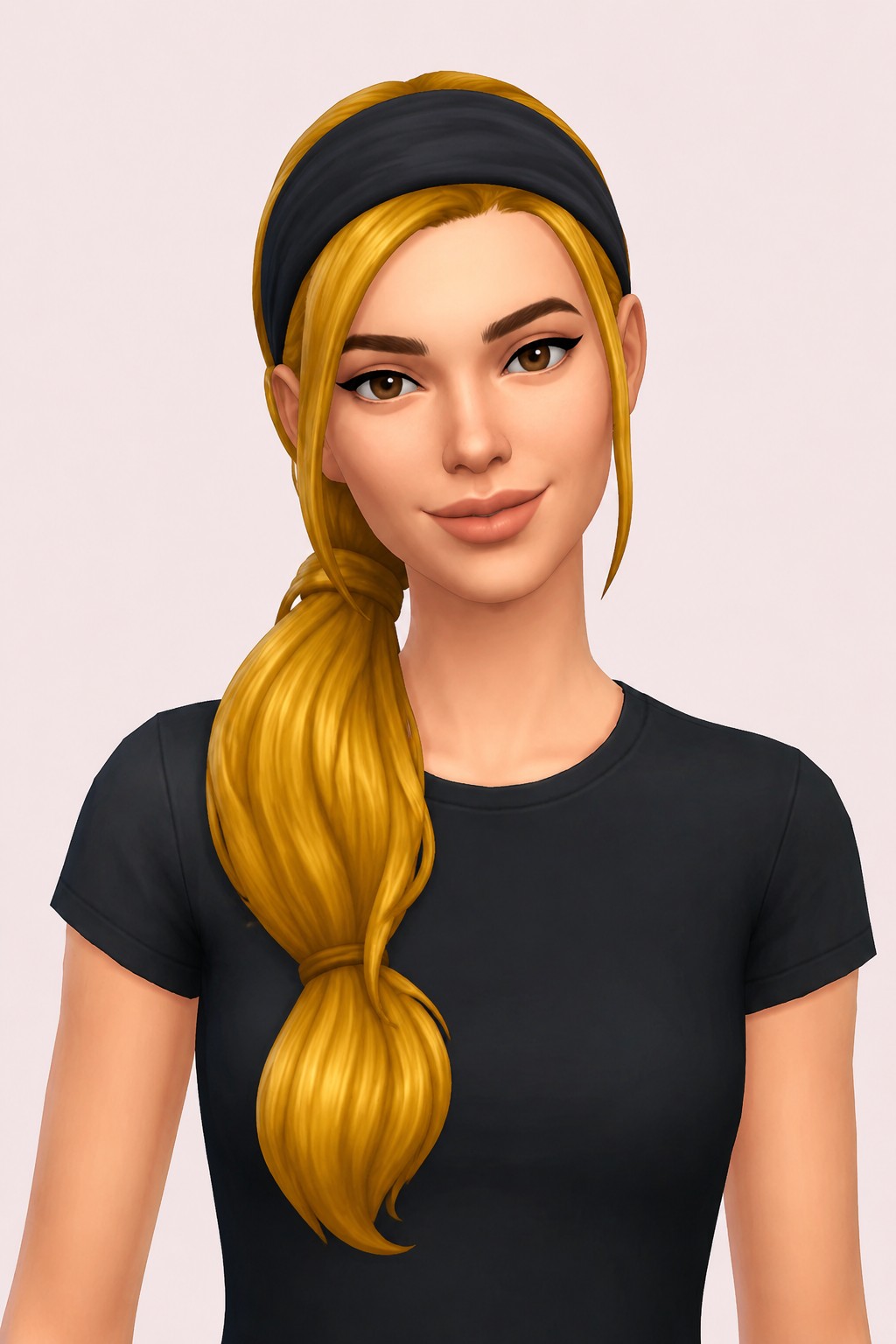 Leoni Hair Side Ponytail custom content (CC) for Sims 4 by oakiyo