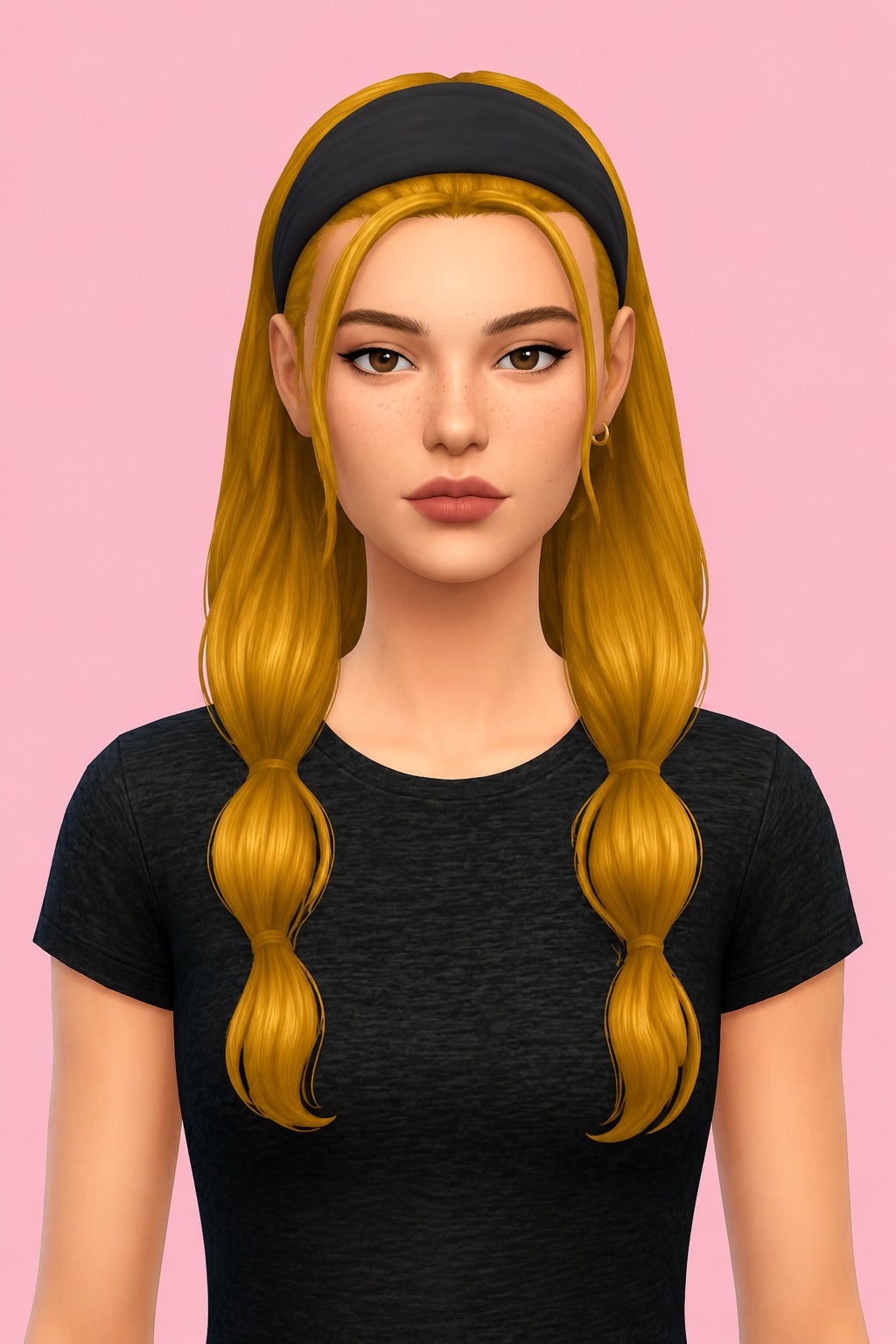 Nara Hair custom content (CC) for Sims 4 by oakiyo