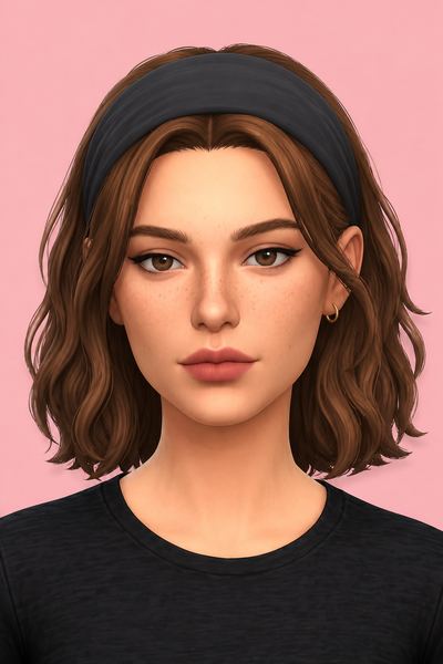 Nara Hair Headband Accessory custom content (CC) for Sims 4 by oakiyo