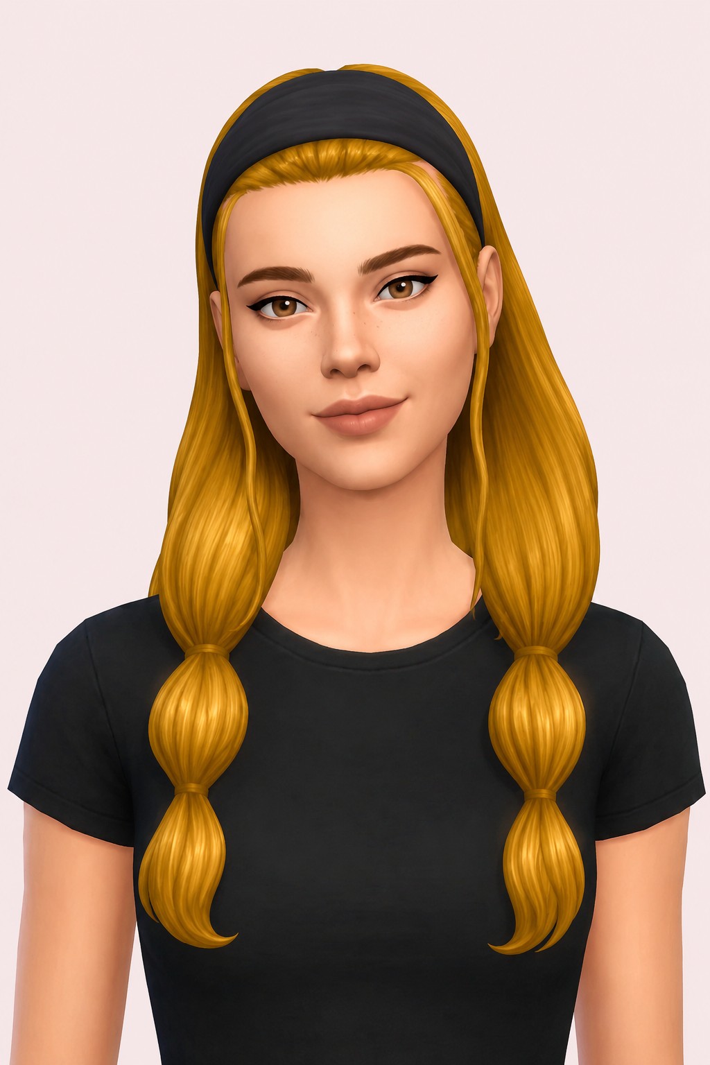 Nara Hair No Strands custom content (CC) for Sims 4 by oakiyo