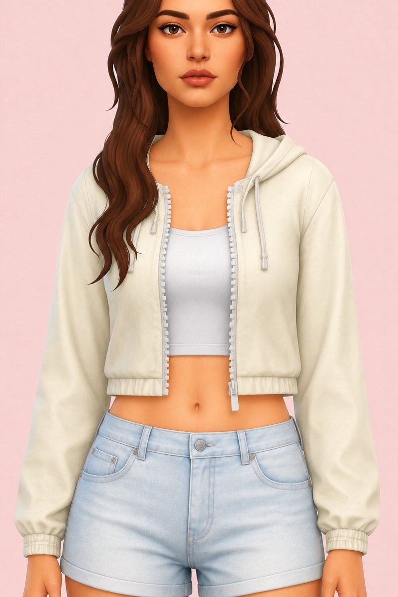 Tashi Windbreaker custom content (CC) for Sims 4 by oakiyo