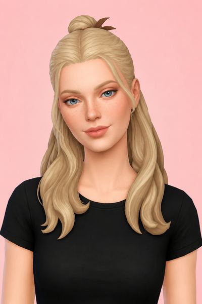 Celene Hair custom content (CC) for Sims 4 by oakiyo