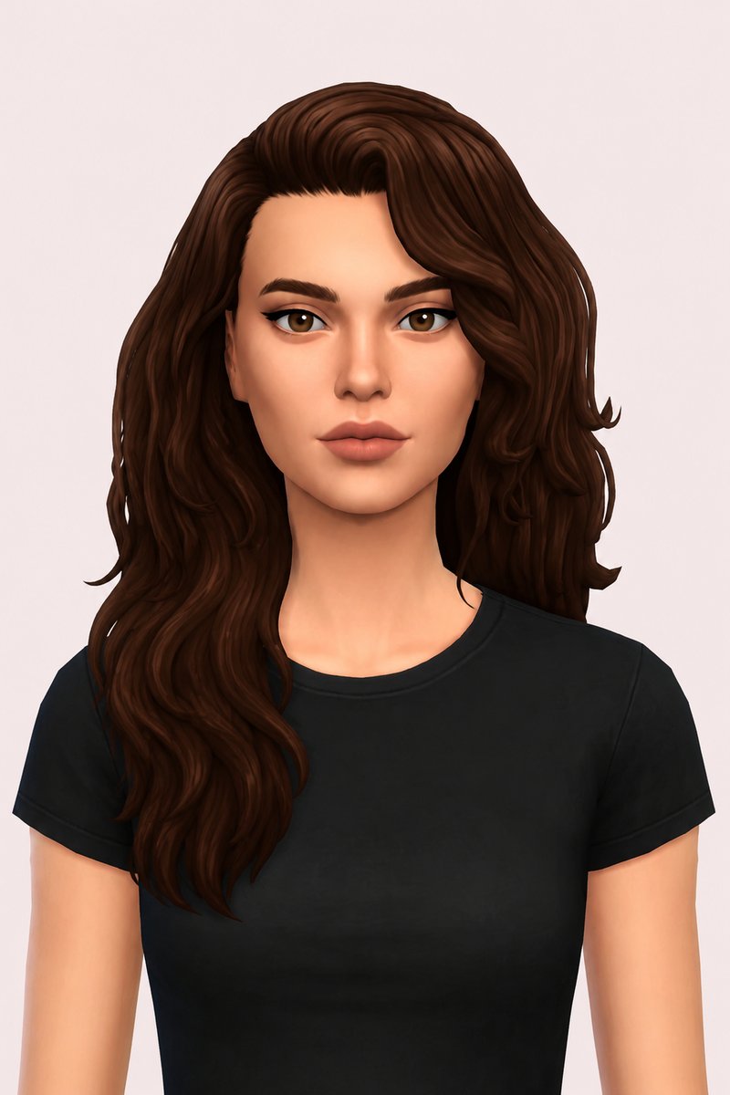 Renee Hair custom content (CC) for Sims 4 by oakiyo