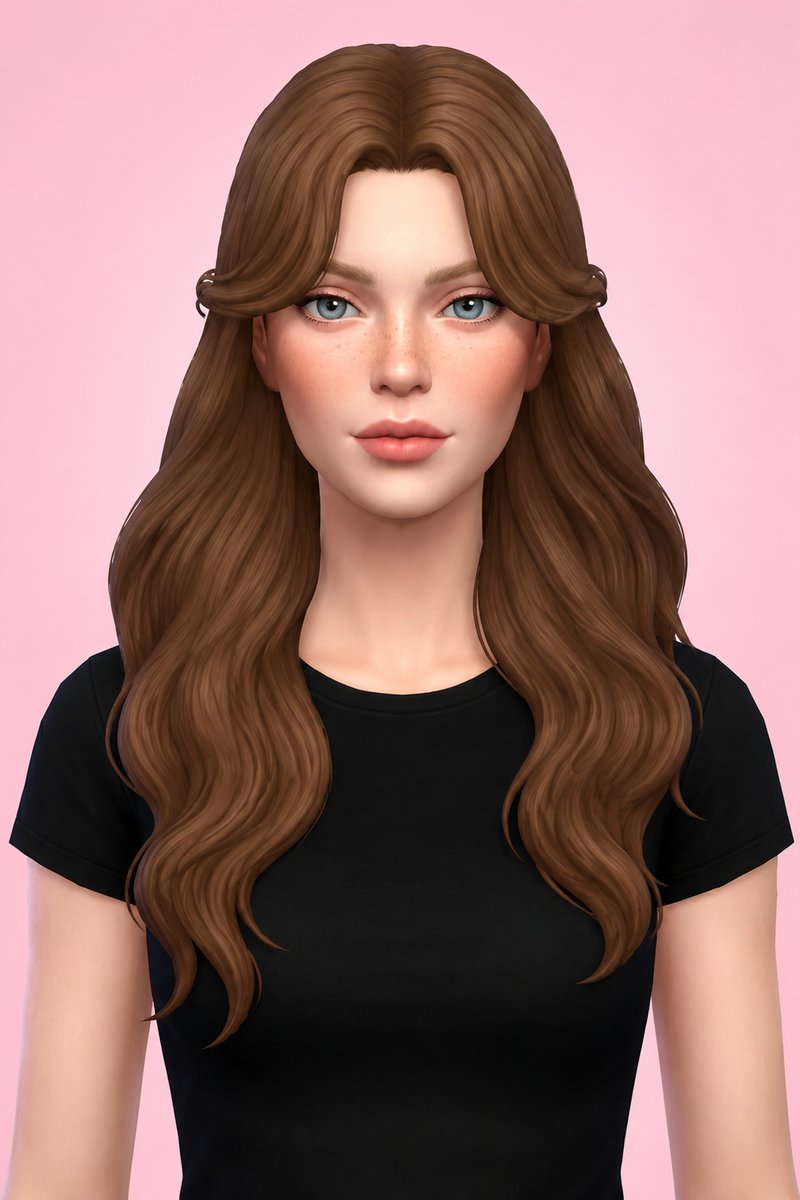 Anastasia Hair custom content (CC) for Sims 4 by oakiyo