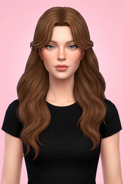 Anastasia Hair custom content (CC) for Sims 4 by oakiyo