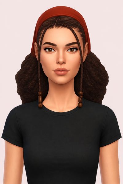Adrienna Hair custom content (CC) for Sims 4 by oakiyo