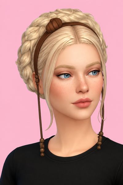 Drew Hair - Headband Accessory custom content (CC) for Sims 4 by oakiyo