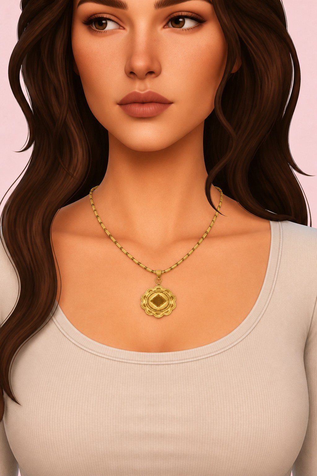 Dylan Necklace custom content (CC) for Sims 4 by oakiyo