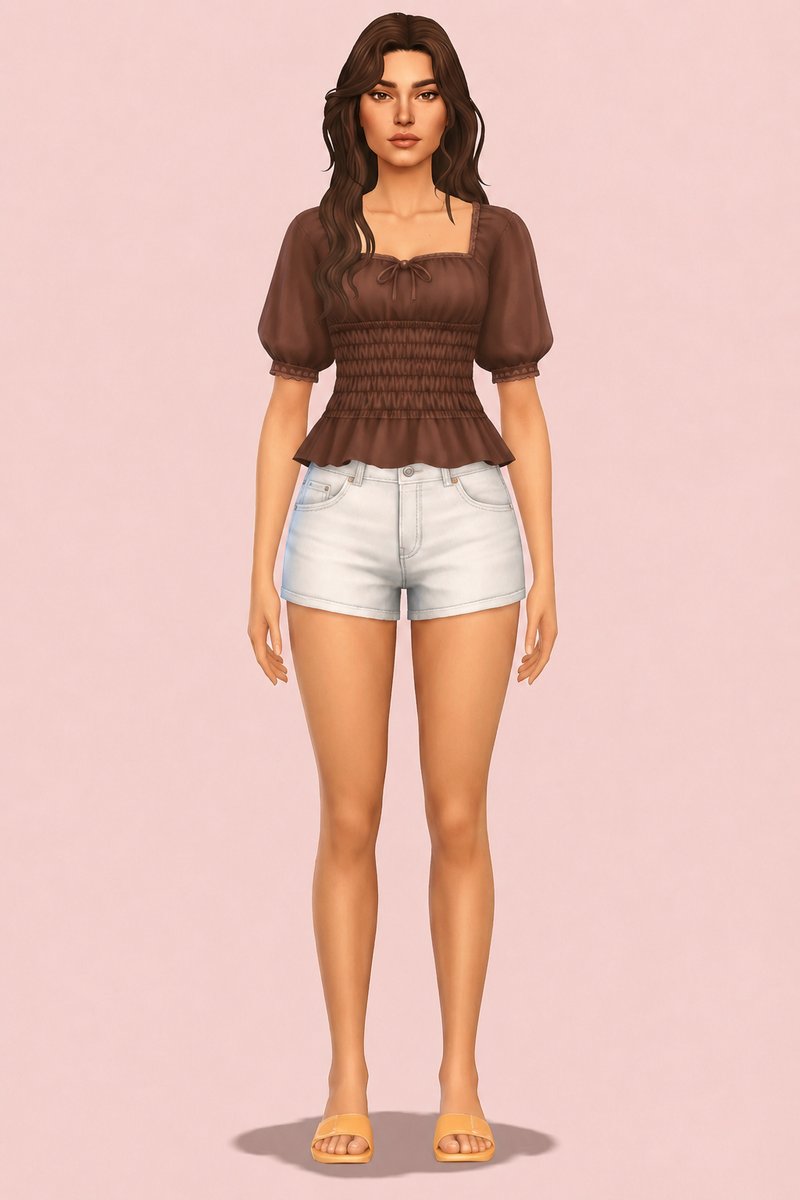Gracie Blouse custom content (CC) for Sims 4 by oakiyo