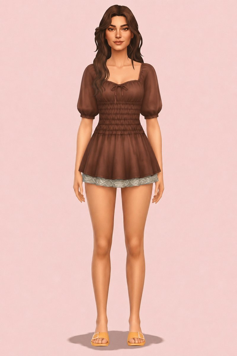 Maple Dress custom content (CC) for Sims 4 by oakiyo