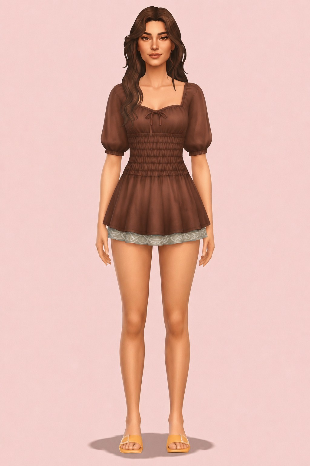 Maple Dress custom content (CC) for Sims 4 by oakiyo