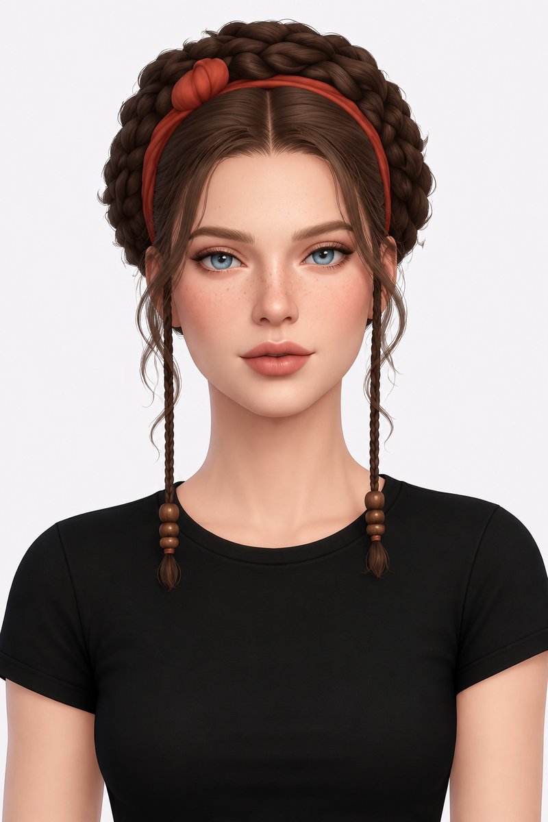 Mya Hair custom content (CC) for Sims 4 by oakiyo